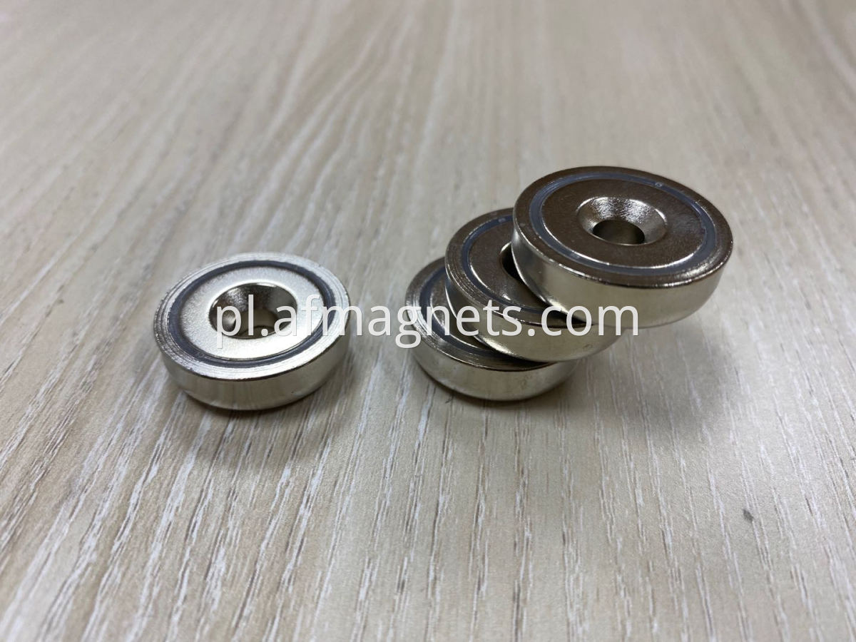 Round Base Pot Mounting Magnets 21kg Pulling Force